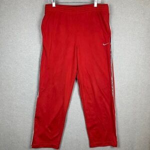 Vintage Nike Basketball‎ Sweatpants Loose Fit Swoosh Ankle Zip Red Grey Men's M